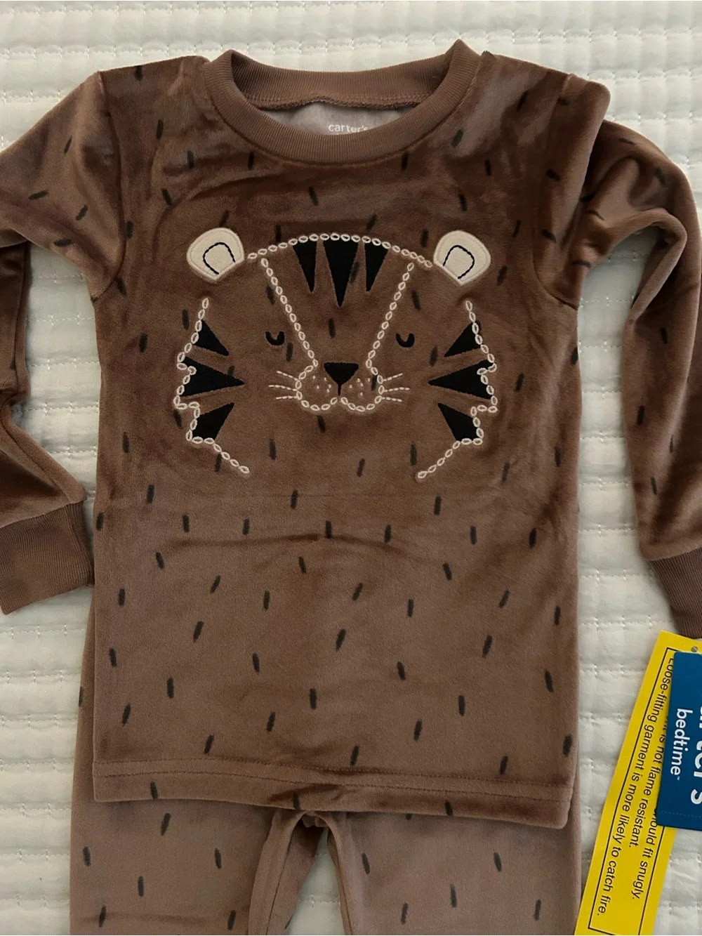 Carter's Brown Tiger Pajama Set for Kids 2T NWT